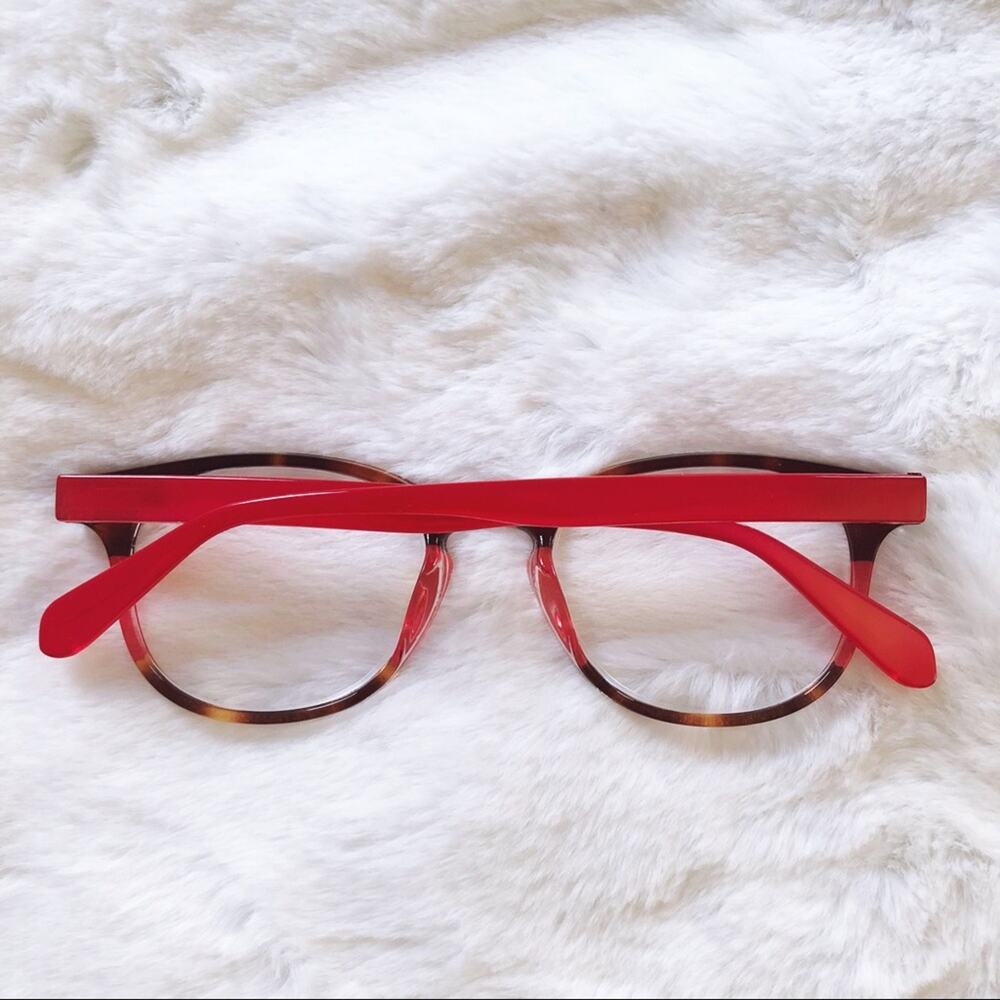 Lexi Red & Brown Round Rim Reader Glasses - Picture 6 of 12